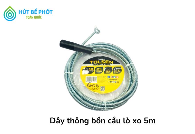 Thông bồn cầu bằng dây lò xo
